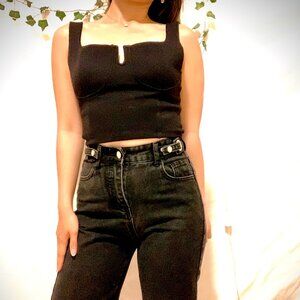 20% Off F21 Denim Cropped Tank Top - Size S